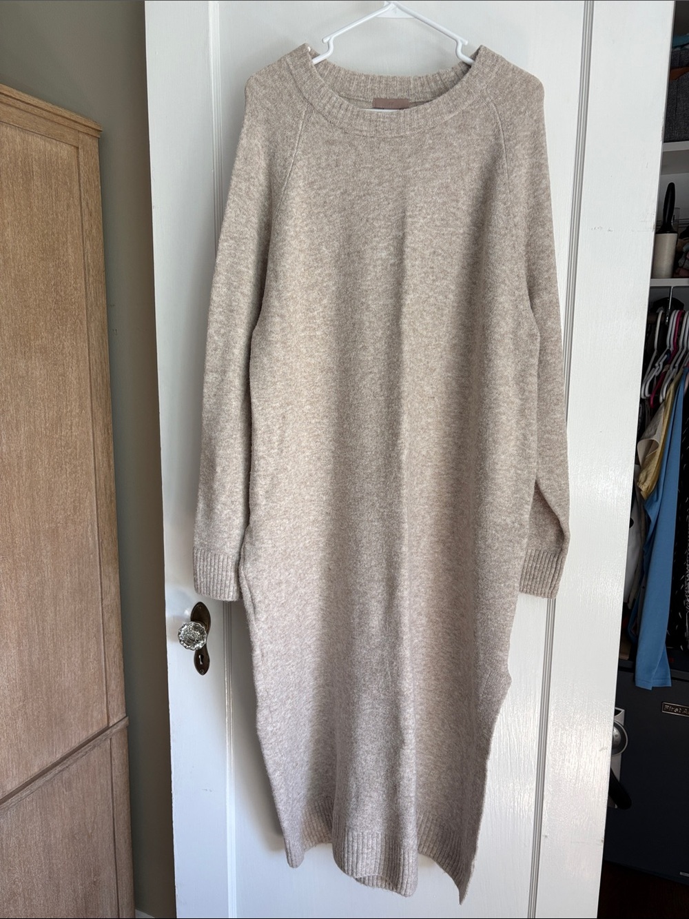 H&M Beige  Knit Long Sweater Dress